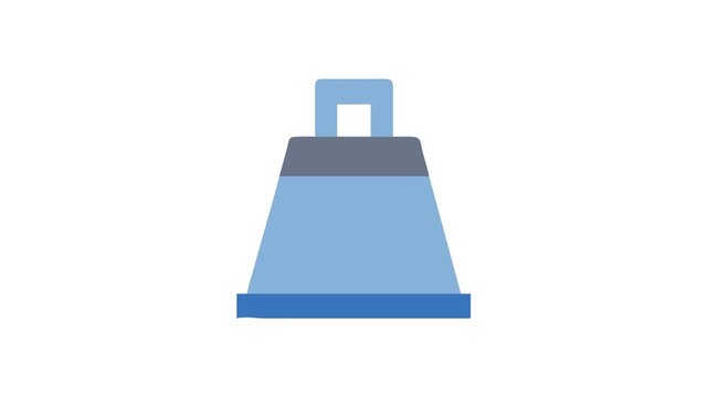 Isolated flat illustration of a stylized blue cowbell design