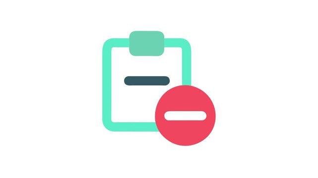 Teal clipboard with remove or delete icon overlayed image