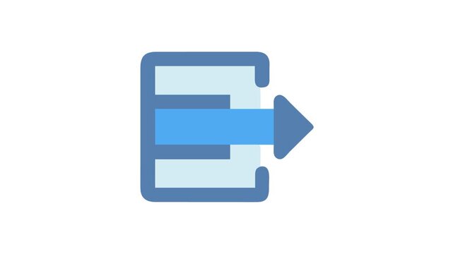 Blue exit icon isolated against White Background direction vector