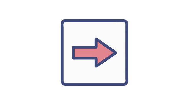 Right arrow icon within a rounded square frame