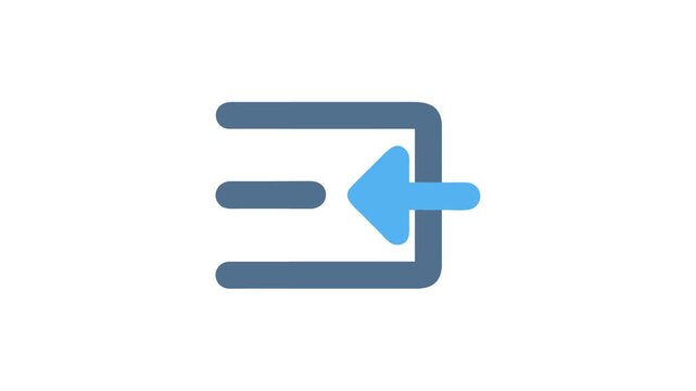 Simple blue login icon with arrow and frame element