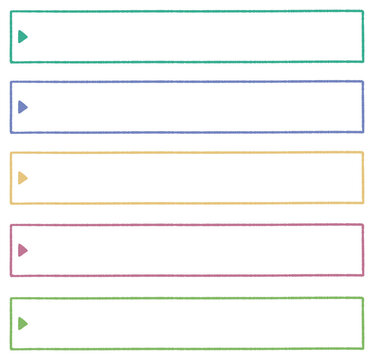 Minimalist colorful outline text boxes and list frames set