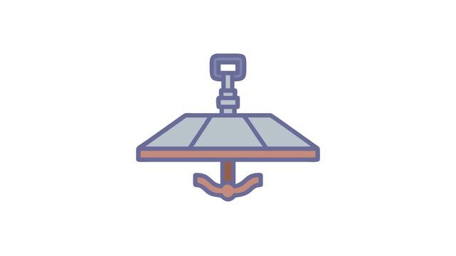 Stylized ceiling light fixture icon on White Background