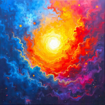 Colorful clouds and sun