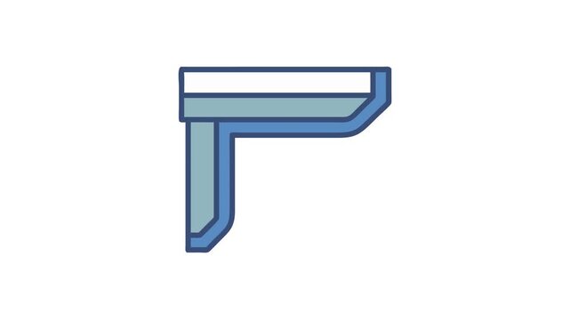 Stylized blue corner bracket with white and White Background