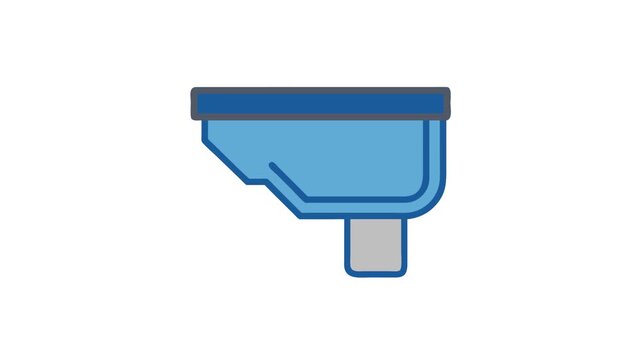 Simple blue security camera illustration on White Background