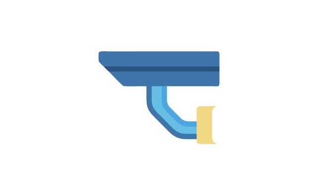 Security camera with blue tones on White Background graphic