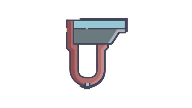 Stylized surveillance camera icon with copper pipe connection point