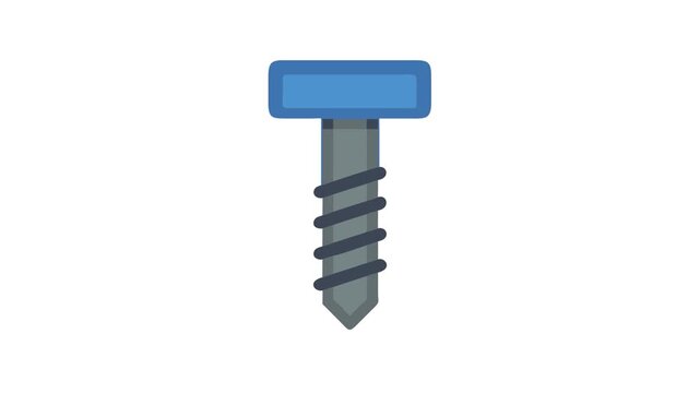 Illustration of blue and gray screw on White backdrop