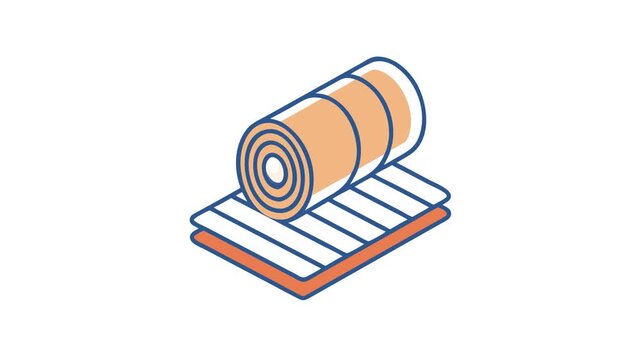Abstract isometric roll mat illustration on a White Background