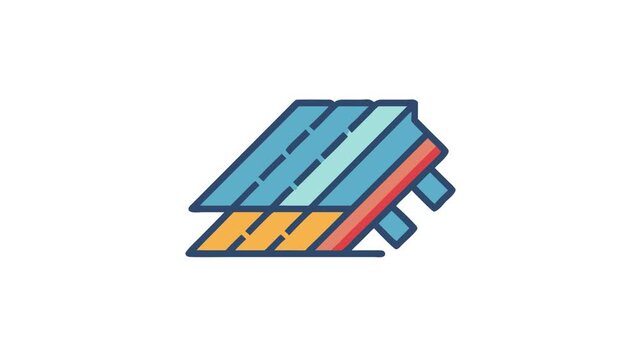 Stylized icon of stacked abstract tiles with diagonal orientation