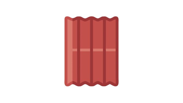 Terracotta roof tile design in a flat style graphic
