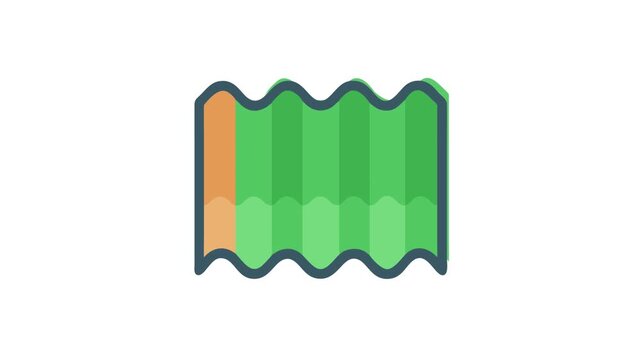 Abstract Green Field with Orange Section Graphic Representation