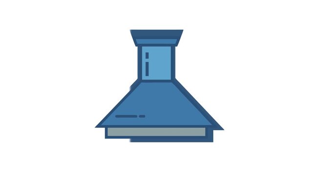 Blue kitchen exhaust hood isolated on White Background