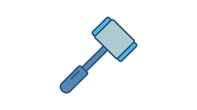 Simple blue gavel vector illustration on White Background
