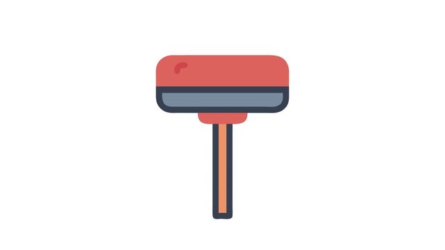 Simple orange and grey squeegee against a White Background