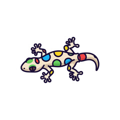 Fototapeta premium A Playful Polka Dot Gecko Illustration