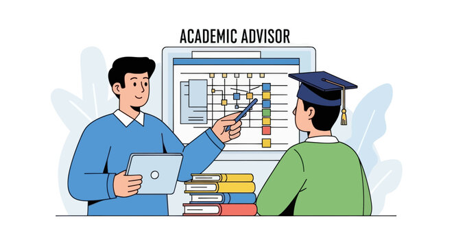 Academic Advisor Guiding Student with Plan