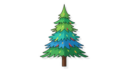 Obraz premium A Colorful Christmas Tree Vector Illustration