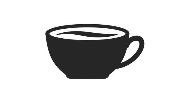 Silhouette of a cup with a beverage, perfect for breakfast or any time of day