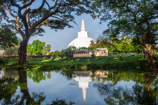 Ruwanweliseya Stupa Reflection on Water in Anuradhapura Sri Lanka