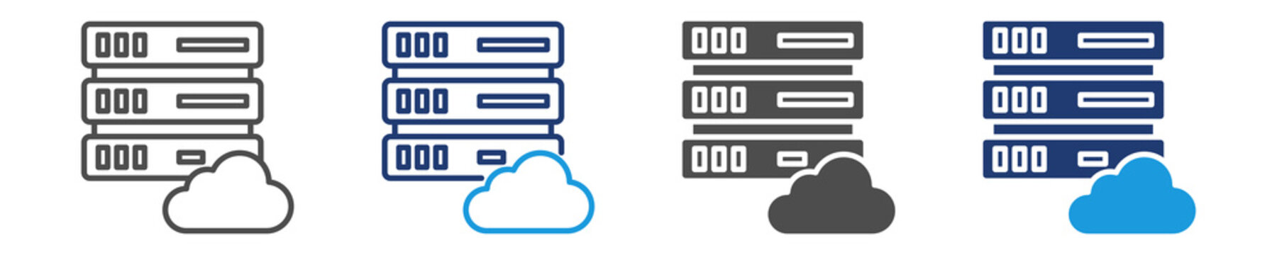 edge server icon set multiple style