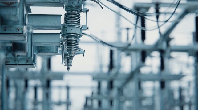 Power substation electrical insulators and high voltage lines