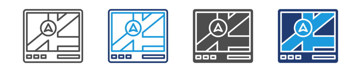 navigation system icon set multiple style © Dahlianiqi