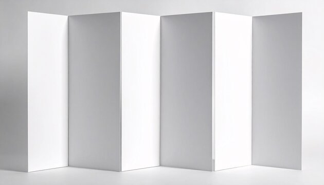 Blank White Multi-Panel Folded Paper Template