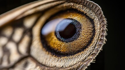 Obraz premium Macro photography of a butterfly's eye, intricate facets, tiny hairs