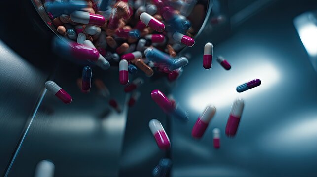 Medicine pills falling in manufacturing process