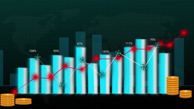 Market data chart clean digital visualization design for business systems. Market data chart fluctuation concept for analytics scenes. Market data chart category element.
