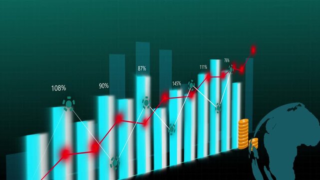 Economic data graph clean digital visualization design for business systems. Economic data graph trend concept for analytics scenes. Economic data graph category element.