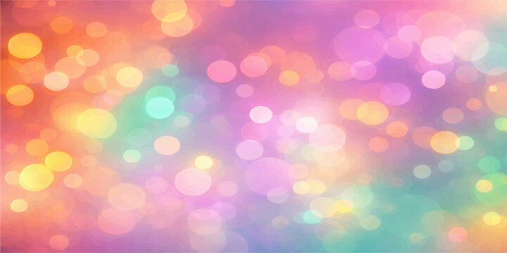 Colorful abstract bokeh light background with glowing blurred festive circles and illuminated holiday decoration wallpaper