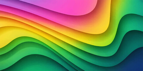 Abstract colorful wave background with rainbow light pattern design © Mstsamala