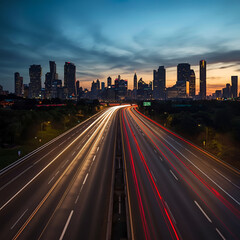 Fototapeta premium traffic on highway at night