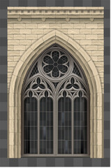 Obraz premium Texture of a stone cathedral Gothic window arch