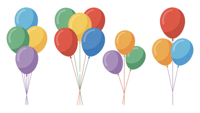 Colorful round 3d geometric shapes in rainbow gradient isolated vector illustration Vector