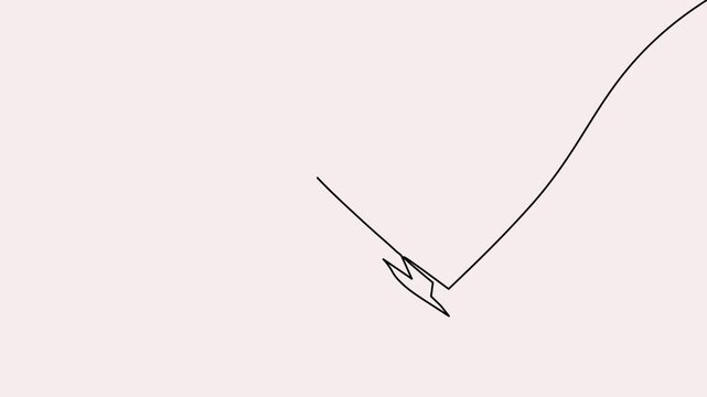 Rocket launch  visualized in a minimalist continuous one line 4K animation video.