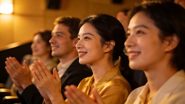 People clapping in an auditorium