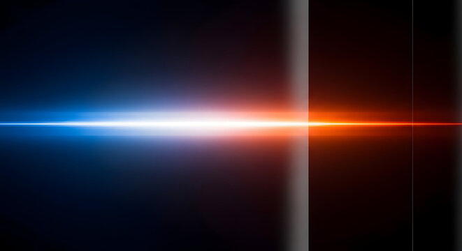 Dramatic light effect abstract red and blue light streaks with lens flare a modern visual