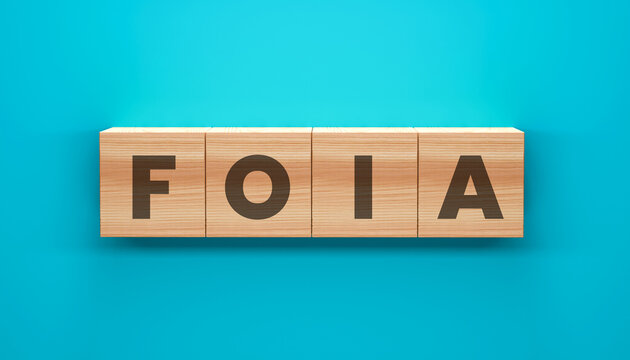 FOIA Wooden Block: This conceptual image displays FOIA (Freedom of Information Act) in wooden blocks, illustrating transparency, access to information and government accountability.