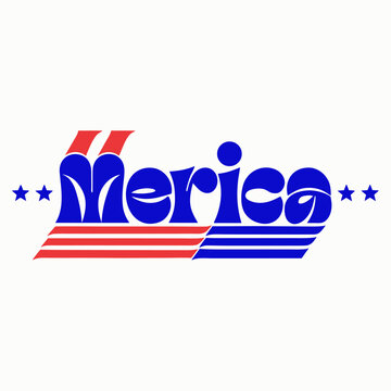 Merica patriotic logo with stars and stripes