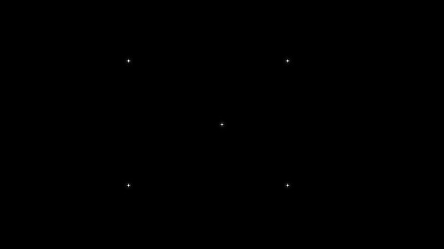 Elegant twinkle star glitter sparkle dust 4K animation, 4k star sparkle vector doodles,  celestial, or outer space themes, glowing light trails, twinkle effect on black screen background