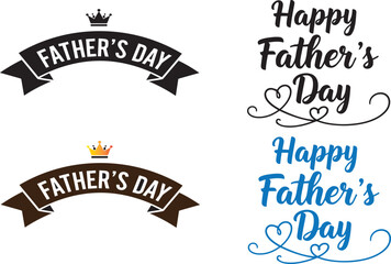  Father's day typography collection banners crowns and heart adorned greetings ©  Elite Paradise