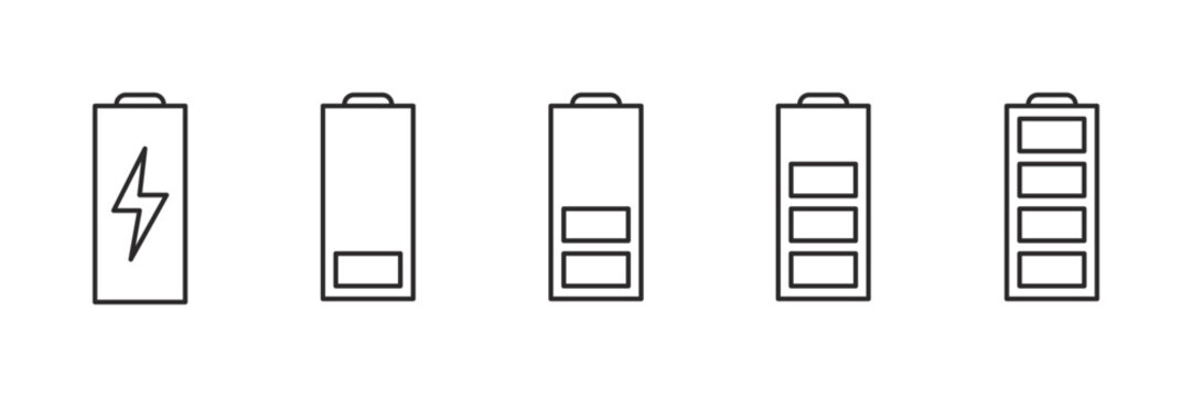 Battery Status Icons Set &ndash; Power Level. Vector. EPS10.