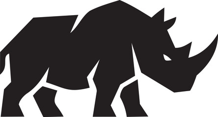 Rhino silhouette logo design with aggressive rhinoceros mascot icon vector. © Farzana Akter Munni
