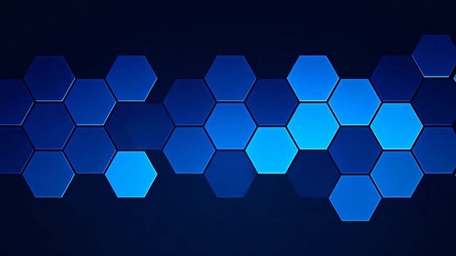 Glowing hexagons gradient blue