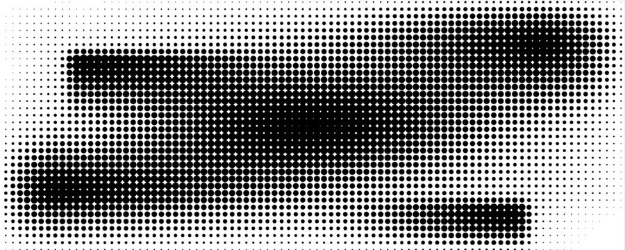 Gelombang halftone. Pola mulus. Latar belakang berbintik abstrak. Tekstur titik-titik hitam. Latar belakang gradien monokrom. Ilustrasi vektor.