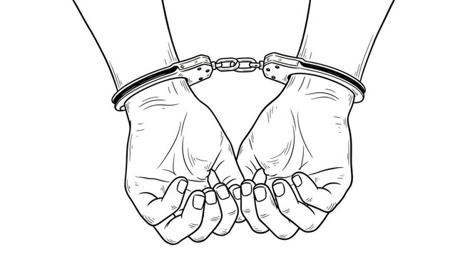 Handcuffed Hands Illustration